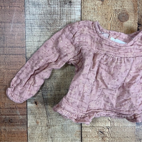 Zara 3-6 Months Floral Cottagecore Prairie Boho Ruffle Butterfly Back Fall Top - Picture 8 of 8